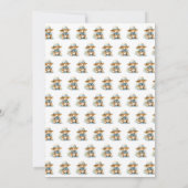 愛らしい青い水の色テディベア赤ちゃんシャワー 招待状 (裏面)