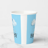 愛らしい青い水の色テディベア赤ちゃんシャワー 紙コップ (左)