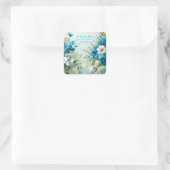 愛らしい青い花のブライダルシャワー スクエアシール (バッグ)