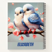 愛らしい青い鳥、青い鳥、鳥、愛の鳥 ノートブック (裏面)