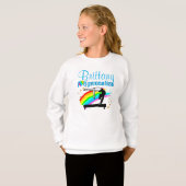 愛らしい青カスタムい体操スウェットシャツ Tシャツ (正面フル)