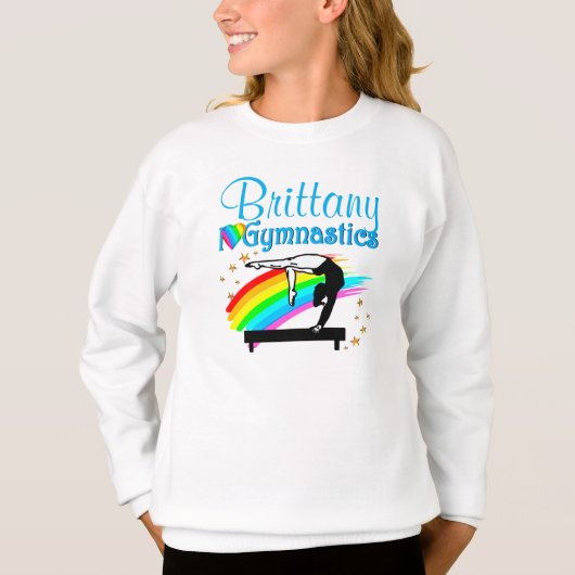 愛らしい青カスタムい体操スウェットシャツ Tシャツ (正面)