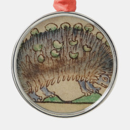 愛らしい青足のハリネズミ メタルオーナメント