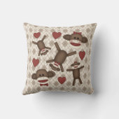 愛らしい靴下モンキーホームデコールアイテム クッション (裏面)