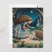 愛らしい風変わりハリネズミ童話 ポストカード (正面/裏面)