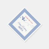 愛らしい飛行機どのようにタイムフライ最初の誕生日 スタンダードカクテルナプキン (角)