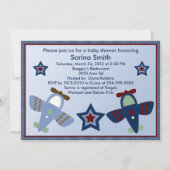 愛らしい飛行機/アビエーターベビーシャワー招待状 招待状 (正面)