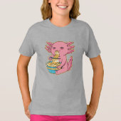 愛らしい食べ物アソロトルラーメン Tシャツ (正面)
