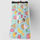 愛らしい食品アイテムイラストレーションパターン ゴルフヘッドカバー (回転90)