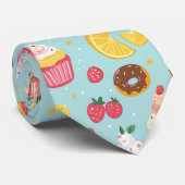 愛らしい食品アイテムイラストレーションパターン ネクタイ (ロール)