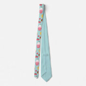愛らしい食品アイテムイラストレーションパターン ネクタイ (裏面)