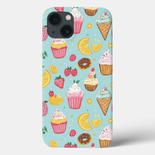 愛らしい食品アイテムイラストレーションパターン Case-Mate iPhoneケース (裏面)