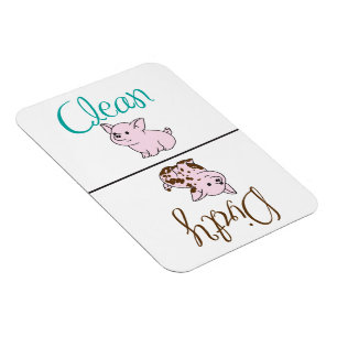 愛らしい食洗機の磁石のきれいなか汚れたPiggies マグネット
