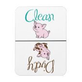 愛らしい食洗機マグネットクリーン/ダーティピギー マグネット (縦)