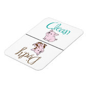 愛らしい食洗機マグネットクリーン/ダーティピギー マグネット (左側)