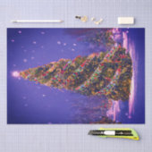 愛らしい飾クリスマスツリーの切り離し 薄葉紙 (クラフト)