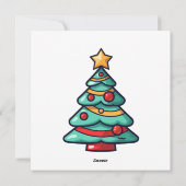 愛らしい飾クリスマスツリーアート シーズンカード (裏面)