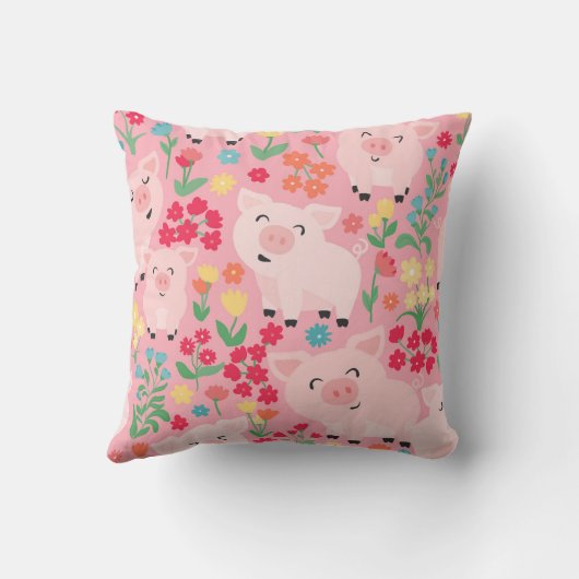 愛らしい養豚動物フローラ パーソナライズされた クッション (裏面)