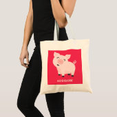 愛らしい養豚動物フローラ パーソナライズされた トートバッグ (正面(商品))