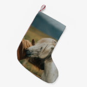 愛らしい馬のカップル スモールクリスマスストッキング (正面 (吊り時))