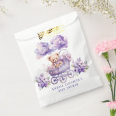 愛らしい馬車テディベア女の子ベビーシャワー フェイバーバッグ (封をした状態)