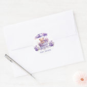 愛らしい馬車テディベア女の子ベビーシャワー ラウンドシール (封筒)