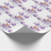 愛らしい馬車テディベア女の子ベビーシャワー ラッピングペーパー (角)