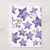 愛らしい馬車テディベア女の子ベビーシャワー 招待状 (裏面)