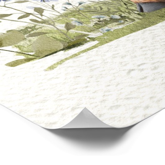 愛らしい高地の牛の赤ちゃんシャワー歓迎サイン ポスター (角)