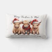 愛らしい高地の牛ふくらはぎメリークリスマスへモー ランバークッション (裏面)