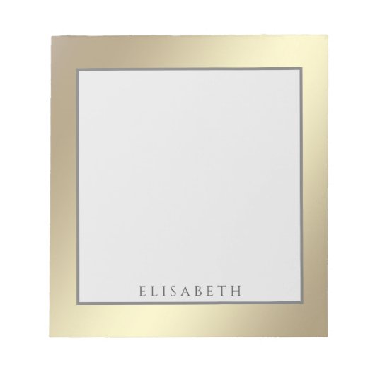 愛らしい高級金ゴールドモダンパーソナライズされた ノートパッド (正面)