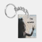 愛らしい髭があるドラゴンの写真Keychain キーホルダー (正面左)