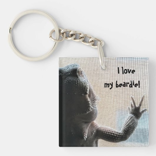 愛らしい髭があるドラゴンの写真Keychain キーホルダー (正面)