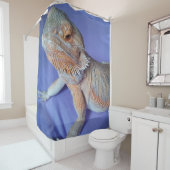 愛らしい髭があるドラゴンの終わりの写真の青 シャワーカーテン (インサイチュ)