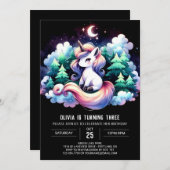 愛らしい魅惑の馬の誕生日 招待状 (正面/裏面)