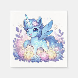 愛らしい魔法のユニコーン赤ちゃんシャワー スタンダードカクテルナプキン