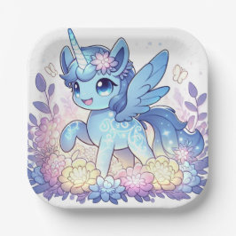 愛らしい魔法のユニコーン赤ちゃんシャワー ペーパープレート