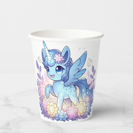 愛らしい魔法のユニコーン赤ちゃんシャワー 紙コップ (正面)