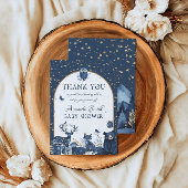 愛らしい魔法ウッドランドナイト動物ありがとう サンキューカード