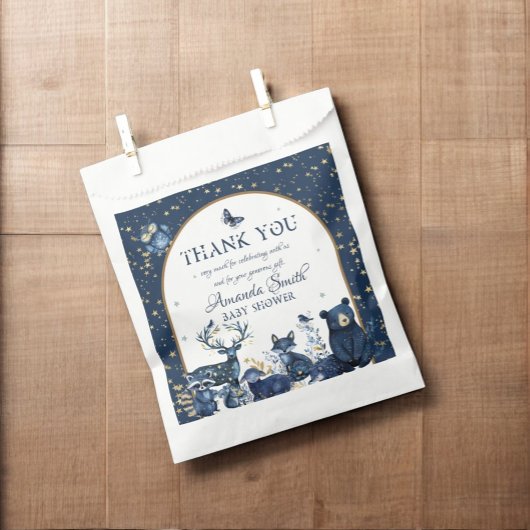 愛らしい魔法ウッドランドナイト動物の赤ちゃんシャワー フェイバーバッグ