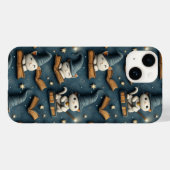 愛らしい魔法使い猫の本と星のパターン Case-Mate iPhoneケース (裏面 (横))