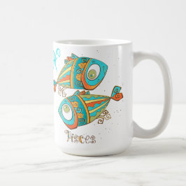 愛らしい魚座の魚 コーヒーマグカップ