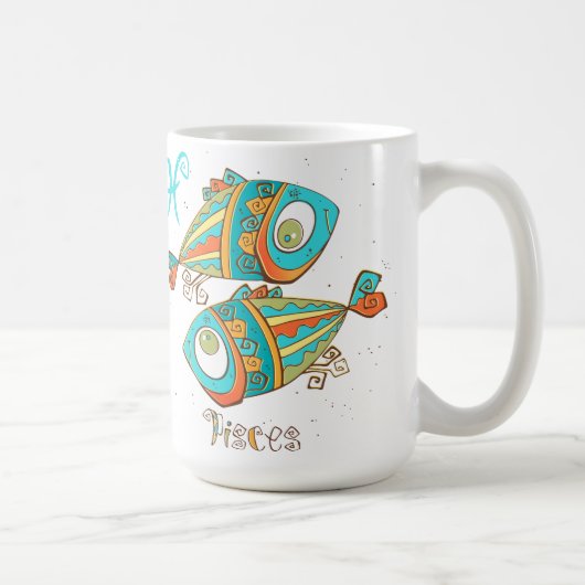 愛らしい魚座の魚 コーヒーマグカップ (右)