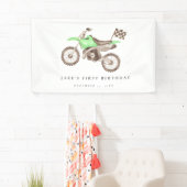 愛らしい鮮やかな緑のダートバイクバナー 横断幕 (インサイチュ)