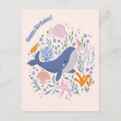 愛らしい鯨と海の生活 ポストカード (正面)