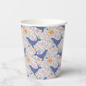 愛らしい鯨と海の生物 紙コップ (裏面)