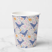 愛らしい鯨と海の生物 紙コップ (正面)
