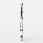 愛らしい鳥くま及びフクロウパターン黒及び白 Case-Mate iPhoneケース (裏面/左)