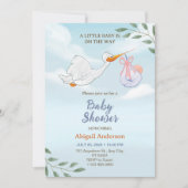 愛らしい鳥運の赤ちゃんシャワー招待状 招待状 (正面)