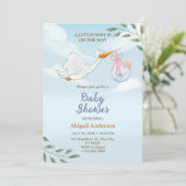 愛らしい鳥運の赤ちゃんシャワー招待状 招待状 (スタンド正面)